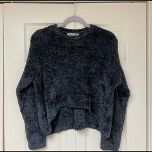 Jolt Forest Green Fuzzy Sweater